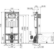 Инсталляция для подвесного унитаза Alcaplast Sadromodul AM101/1120-0001 фото 2