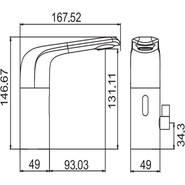 Смеситель для раковины электронный Cezares VAGUE-ELS-03-W0, золото, Цвет производителя: золото фото 2