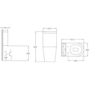 Унитаз-компакт безободковый Azario Luana AZ-8593 с крышкой микролифт фото 3