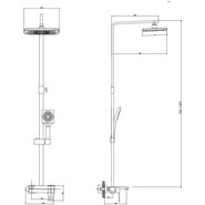 Душевая стойка Haiba HB24615-7, чёрный матовый фото 2