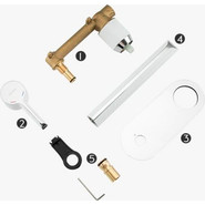 Смеситель для раковины настенный Gappo G1003-28, белый/хром фото 4