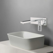 Смеситель для раковины настенный Gappo Futura G1017-12, белый/хром фото 2