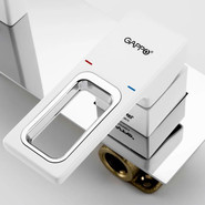 Смеситель для раковины настенный Gappo Futura G1017-12, белый/хром фото 3