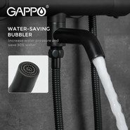 Душевая стойка с термостатом Gappo G2490-6, черный, Цвет производителя: чёрный фото 6