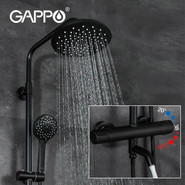 Душевая стойка с термостатом Gappo G2490-6, черный, Цвет производителя: чёрный фото 5