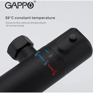Душевая стойка с термостатом Gappo G2490-6, черный, Цвет производителя: чёрный фото 3