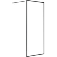 Душевая перегородка Azario Richmond Walk-in 90 см AZ-NAG 6310 900 Black с кронштейном в комплекте, черный/прозрачное, Размер - мм: 900 фото 