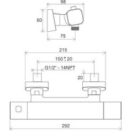Смеситель для душа с термостатом Ravak 10° X070154, чёрный фото 3