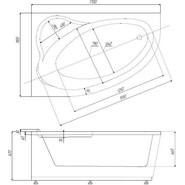 Ванна акриловая Azario Laura 170x110 см L AV.0052170 фото 4