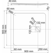 Поддон каменный WasserKraft Neime 90х90 см 19T03, чёрный мрамор фото 2