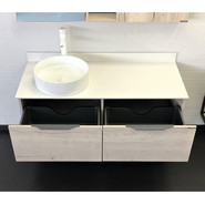 Тумба подвесная с раковиной Comforty Порто 120-1 см, дуб дымчатый фото 