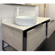 Тумба подвесная с раковиной Comforty Порто 120-1 см, дуб дымчатый фото 6