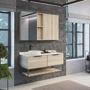 Тумба подвесная с раковиной Comforty Порто 120-1 см, дуб дымчатый фото 3