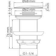 Донный клапан WasserKraft A247, золото матовое фото 2