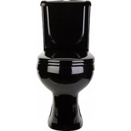 Унитаз-компакт Оскольская керамика Ирида Стандарт (горизонтальный выпуск) с полипропиленовой крышкой 40374130402, черный, Цвет производителя: чёрный фото 3