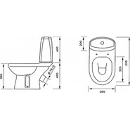 Унитаз-компакт Оскольская керамика Лея Люкс (косой выпуск) с крышкой дюропласт 41301130311 фото 5