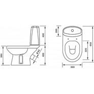 Унитаз-компакт Оскольская керамика Лея Премиум (косой выпуск) с крышкой микролифт 41301130315 фото 3