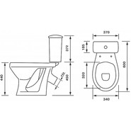 Унитаз-компакт Оскольская керамика Персона Комфорт (косой выпуск) с полипропиленовой крышкой 42301120006 для людей с ограниченными возможностями фото 3