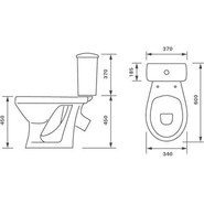 Унитаз-компакт Оскольская керамика Персона Стандарт (косой выпуск) с полипропиленовой крышкой 42301120012 для людей с ограниченными возможностями фото 4
