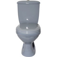 Унитаз-компакт Оскольская керамика Суперкомпакт Стандарт (косой выпуск) с полипропиленовой крышкой 44970130422, серый, Цвет производителя: серый фото 3