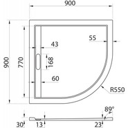 Мраморный поддон Cezares TRAY-AS-R-90-30-NERO 90х90 см, черный фото 3