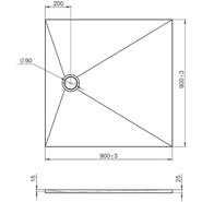 Мраморный поддон Jacob Delafon Tolbiac 90х90 см E6D327RU-NGM, черный матовый фото 3