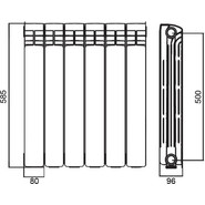 Радиатор Azario AL500/100/6 480х585 мм (6 секции) белый фото 3