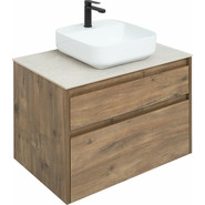 Тумба подвесная со столешницей Aquanet Nova Lite 75 см 249515 (2 ящика) дуб рустикальный, Цвет фасада: тёмное дерево фото 3