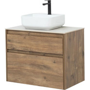 Тумба подвесная со столешницей Aquanet Nova Lite 75 см 249515 (2 ящика) дуб рустикальный, Цвет фасада: тёмное дерево фото 4