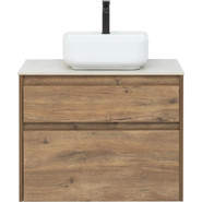 Тумба подвесная со столешницей Aquanet Nova Lite 75 см 249515 (2 ящика) дуб рустикальный, Цвет фасада: тёмное дерево фото 5