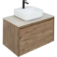 Тумба подвесная со столешницей Aquanet Nova Lite 75 см 249514 (1 ящик) дуб рустикальный, Цвет фасада: тёмное дерево фото 3