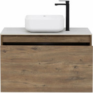 Тумба подвесная со столешницей Aquanet Nova Lite 90 см 249517 (1 ящик) дуб рустикальный, Цвет фасада: тёмное дерево фото 4