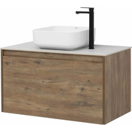 Тумба подвесная со столешницей Aquanet Nova Lite 90 см 249517 (1 ящик) дуб рустикальный, Цвет фасада: тёмное дерево фото 6