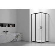 Душевое ограждение Veconi Rovigo 90x90 см RV101B-90-01-C4, чёрный/прозрачное фото 2