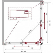 Душевое ограждение BelBagno 100x90 см UNO-195-AH-2-100/90-C-Cr, хром/прозрачное фото 5