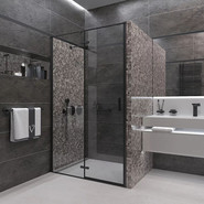 Душевая дверь Veconi Vianno 90 см VN73B-90-01-C4, чёрный/прозрачное фото 