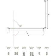 Душевое ограждение Veconi Rovigo 90x100 см RV033-90100-01-C7, хром/прозрачное фото 2