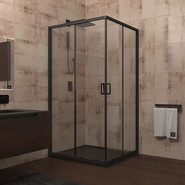 Душевое ограждение Veconi Rovigo 100x100 см RV13-100-01-C5, чёрный/прозрачное фото 