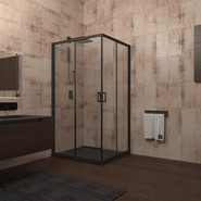 Душевое ограждение Veconi Rovigo 100x100 см RV13-100-01-C5, чёрный/прозрачное фото 2