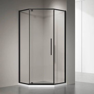 Душевое ограждение Veconi Rovigo 80x80 см RV35B-80-01-C7, чёрный/прозрачное фото 