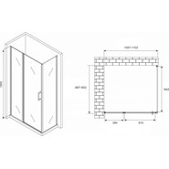 Душевое ограждение Abber Sonnenstrand 110х90 см AG04110BS-S90B, черный/прозрачное фото 3