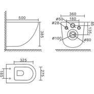 Инсталляция с подвесным безободковым унитазом BelBagno Amanda BB051CHR/BB051SC/BB002-80/BB014-SR-BIANCO (кнопка смыва Sfera, белый) фото 6