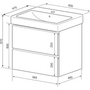Тумба подвесная с раковиной Azario Мила 60 см CS00080140, белый фото 4