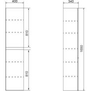Пенал подвесной Azario Мила 40 см CS00080413, универсальный, белый матовый фото 3