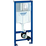 Инсталляция с подвесным унитазом комплект: Grohe Rapid SL 38772001 с подвесным безободковым унитазом Azario Grado AZ-0046 SP сиденье микролифт, крепление, кнопка смыва хром, Цвет производителя: хром фото 3