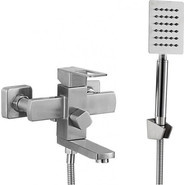 Смеситель для ванны Mixxus Fit SS0406 с душевым гарнитуром, нержавеющая сталь фото 