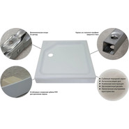 Поддон акриловый Тритон ПД1 90x90 см (каркас и панель в комплекте) фото 4