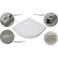 Поддон акриловый Тритон ПД2 90x90 см (каркас и панель в комплекте) фото 5