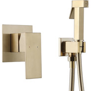 Набор для гигиенического душа Abber Daheim AF8225G, золото матовое фото 