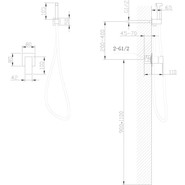 Набор для гигиенического душа Abber Daheim AF8225G, золото матовое фото 4